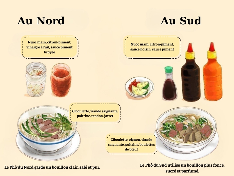 Différence entre le Pho Nord et le Pho Sud