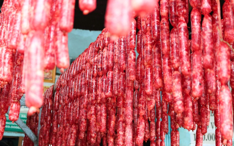 Tung lo mo (Saucisse de bœuf cham fermentée)